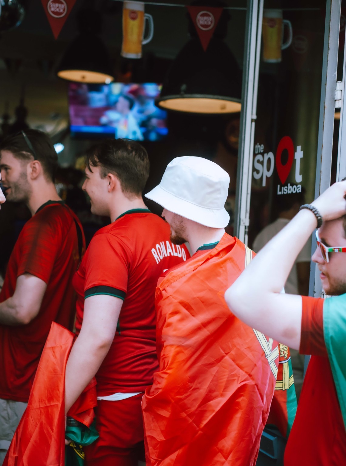 Portugal colours on match day at The Spot Lisboa