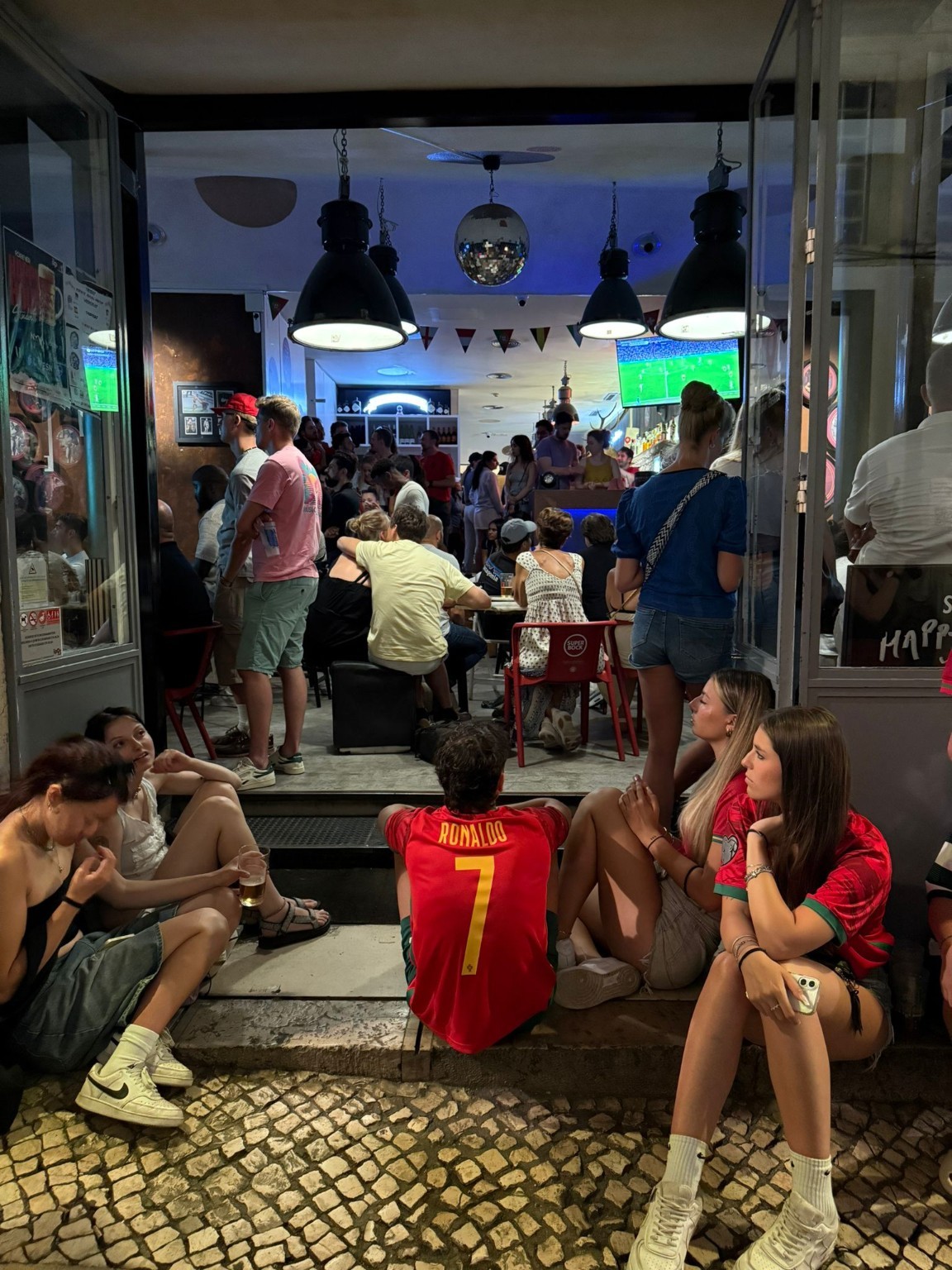Fans outside The Spot at The Spot Lisboa