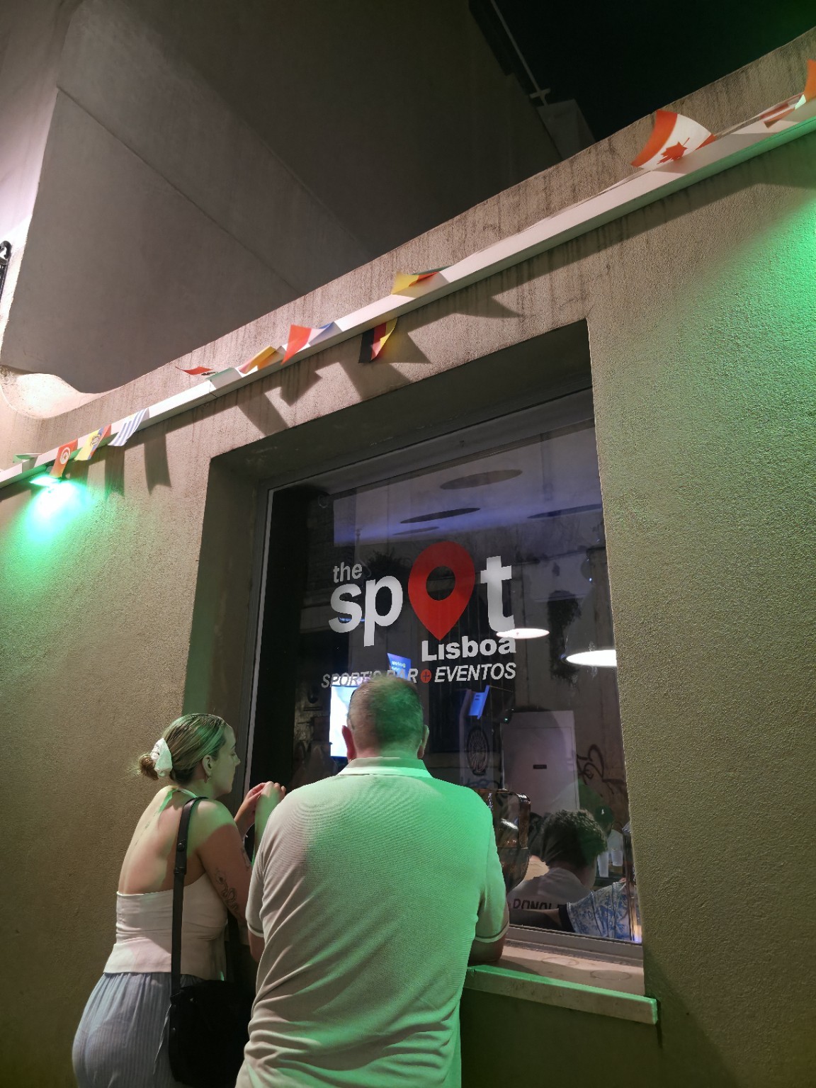 Watching the game from outside at The Spot Lisboa
